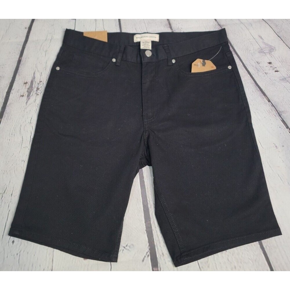 Redwood Creek Shorts Men’s 29 Black Flat Front Lightweight Comfort Durable NWT
